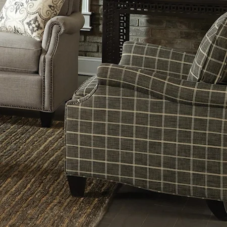 Transitional Chair with Clipped Corner Shape and Nailhead Trim