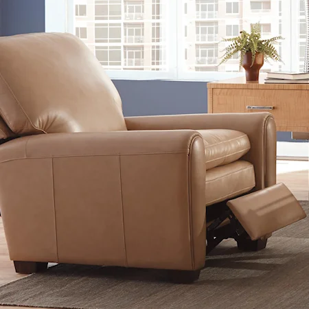 Contemporary Leather High Leg Recliner