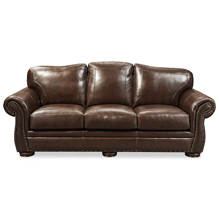 Craftmaster Traditonal Leather Sofa