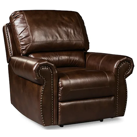 Traditional Power Recliner with Nailhead Trim