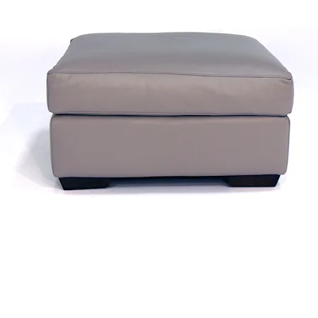 Contemporary Leather Ottoman