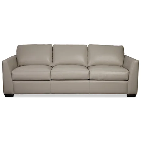 Contemporary 95" Leather Sofa