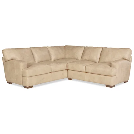 Casual Contemporary 2-Piece Leather Sectional