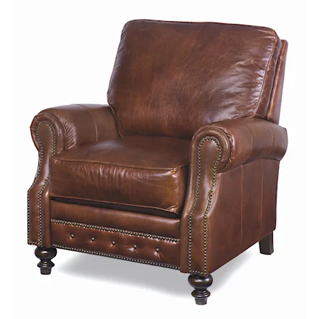 Leather Recliner with Decorative Nailheads