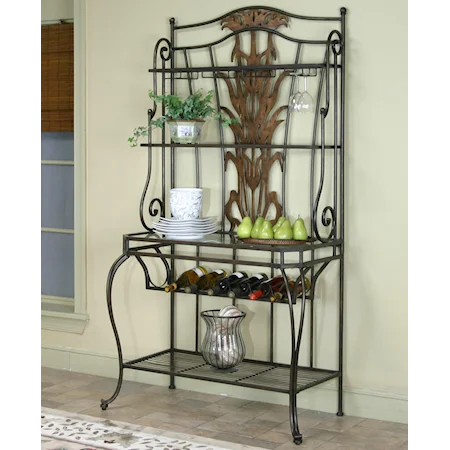 Golden Bronze/Glass Baker's Rack