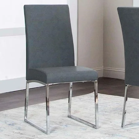 Charcoal Polyurethane/Stainless Steel Side Chair (Welded)