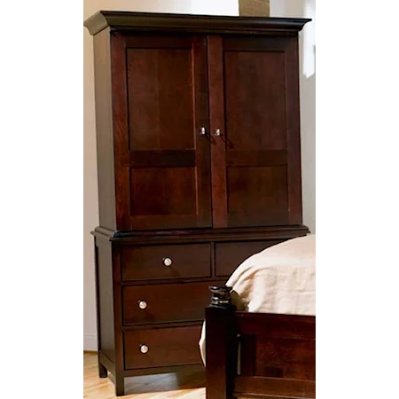 Large Four Drawer Finished Top Armoire