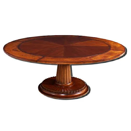 Fluted Pedestal Dining Table with Four Leaves