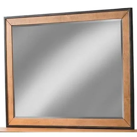 Beveled Mirror with Outer Steel Framing