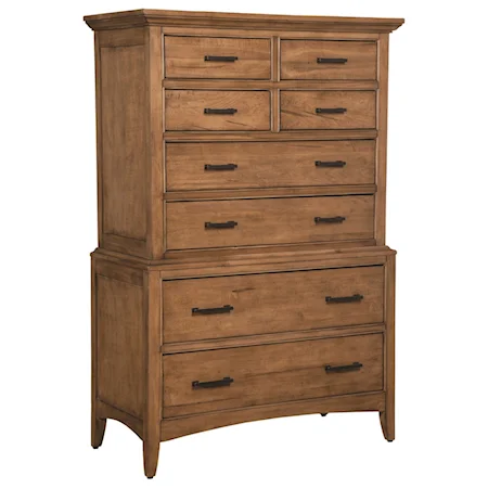 8 Drawer Tall Chest on Chest