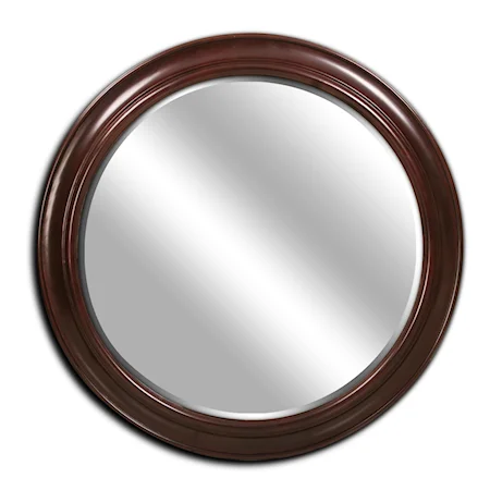 Wood Round Mirror