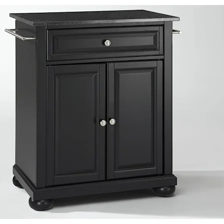 Solid Granite Top Portable Kitchen Island