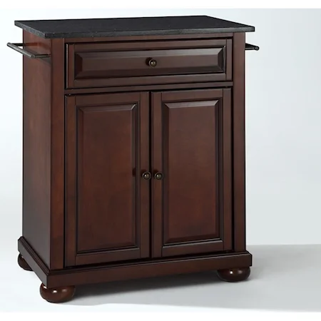 Solid Granite Top Portable Kitchen Island