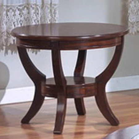 Round Wood End Table