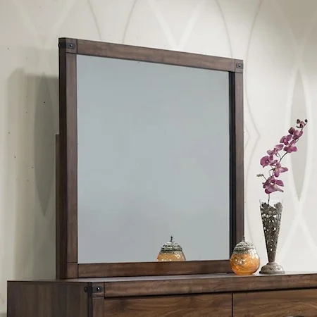 Dresser Mirror with Rustic Metal Accents