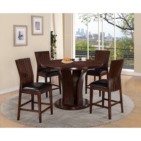 Round Counter Height Dining Table and Stool Set