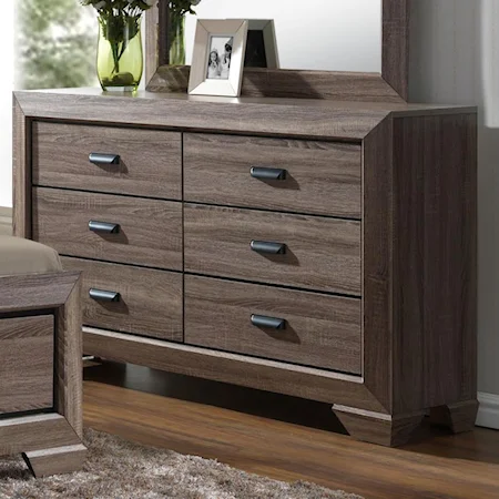 Transitional Dresser with Six Drawers