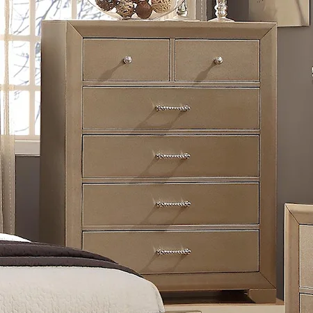 Chest of Drawers with Metallic Finish