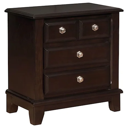 3 Drawer Night Stand with Hexagonal Hardware