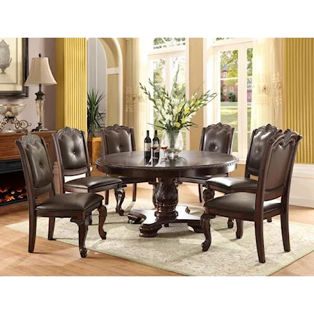 Traditional Round Table with Four Side Chairs