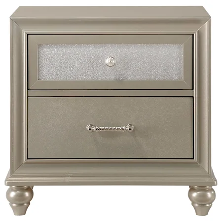Glam Night Stand with Two-Toned Drawer Fronts
