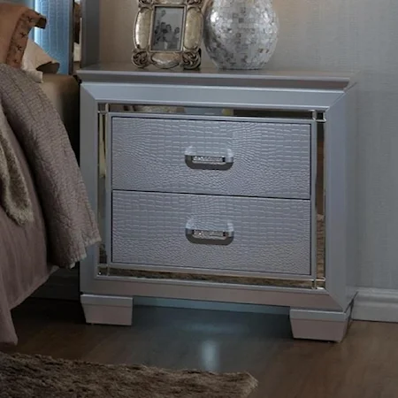 Glam Nightstand with Touch Night Light