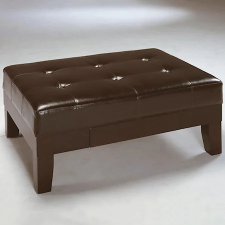 Bicast Leather Match Upholstered Ottoman