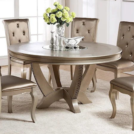 Golden Round Table with Lazy Susan
