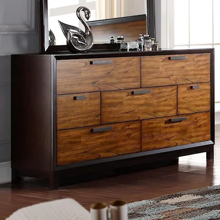 Contemporary Dresser with Two-Toned Finish