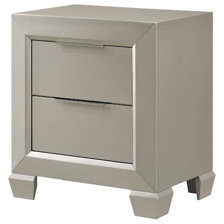 Contemporary 2 Drawer Night Stand