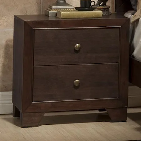 2 Drawer Nightstand with Tapered Feet