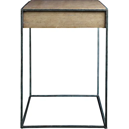 Coastal Metal Frame 1-Drawer Side Table