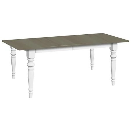 Solid Wood Dining Table with 2 12" Self-Storing Leaves