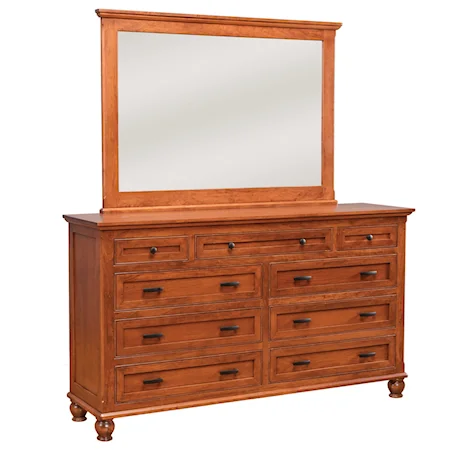 7-Drawer Double Dresser and Mirror Set