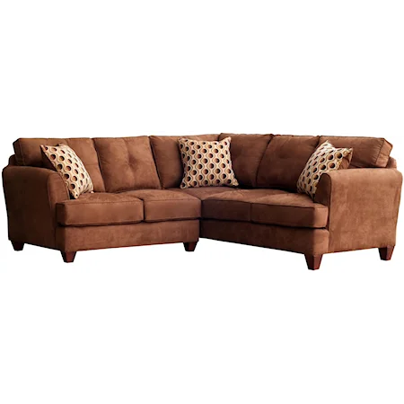 2 Piece Sectional Sofa with Exposed Wood Feet