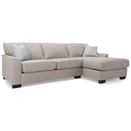 Chaise Sofa Sectional with Track Arms