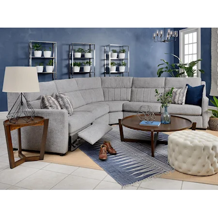 Casual L-Shaped Power Reclining Sectional