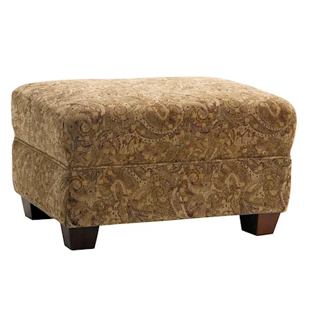 Upholstered Ottoman with Tapered Legs