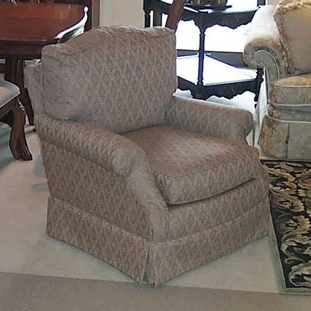 36" Loose Pillow Back Chair in Lindley Mocha Fabric