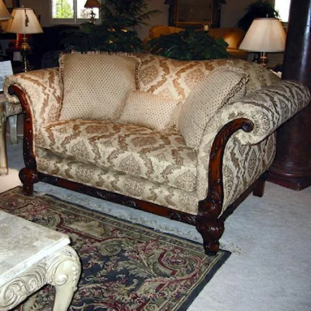 Upholstered Love Seat wtih Rolled Arms