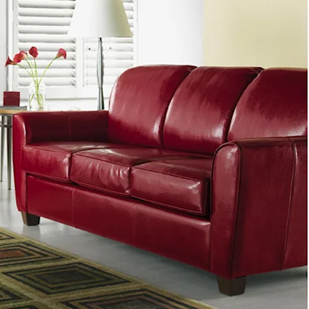 76" Contemporary Leather Sofa
