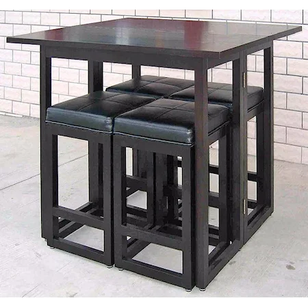 Counter Height Pub Table and 4 Stools Set