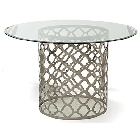 Round Dining Table with Metal Pedestal Base