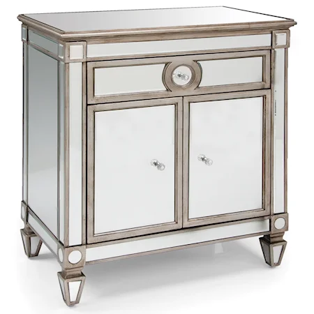2 Door, Single Drawer Accent Mirrored Chest