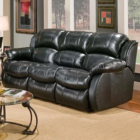 Casual Reclining Sofa with Drop Down Table and Massage