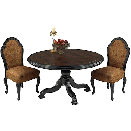 Hampshire Tooled Veneer Top Table 60 Inch Round