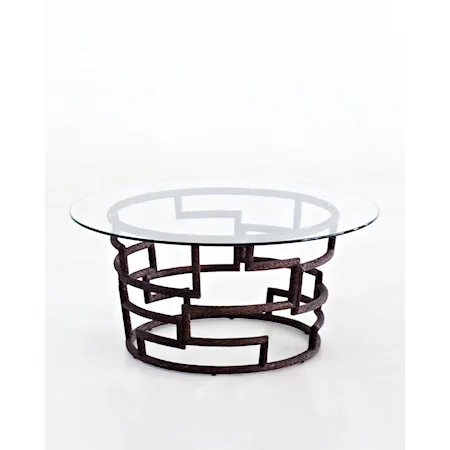 36" Round Cocktail Table with Glass Top