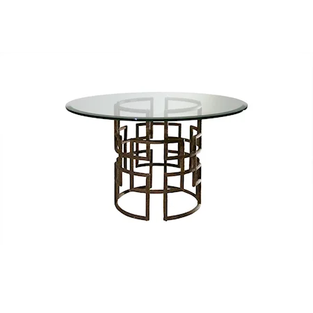 42" Round Dining Table with Glass Top