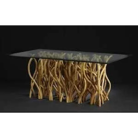 72" Twisted Rattan Wood Dining Table