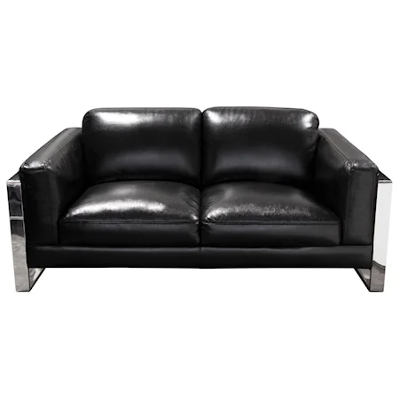 Loveseat with Polished Stainless Steel Arm